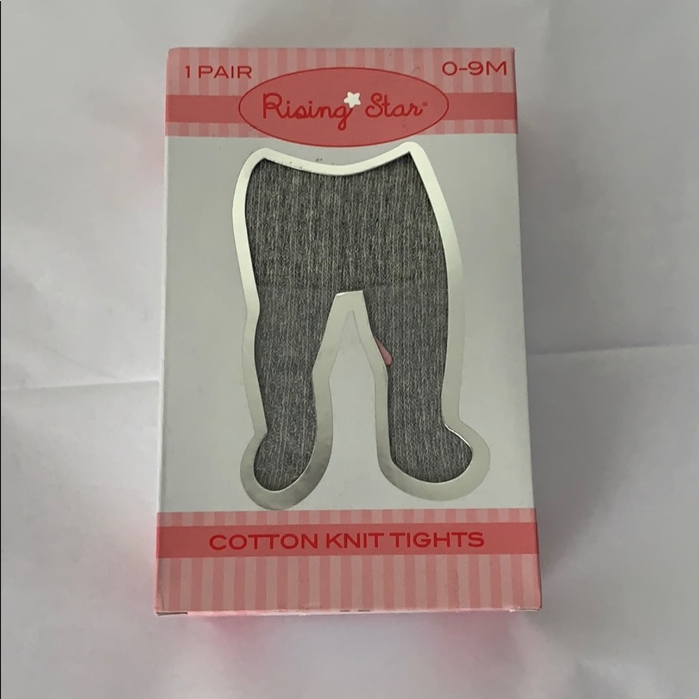Rising star cotton gray knit tights